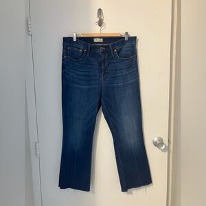 Cropped Madewell Cali Demi-Boot Jeans w/ raw hem - 32